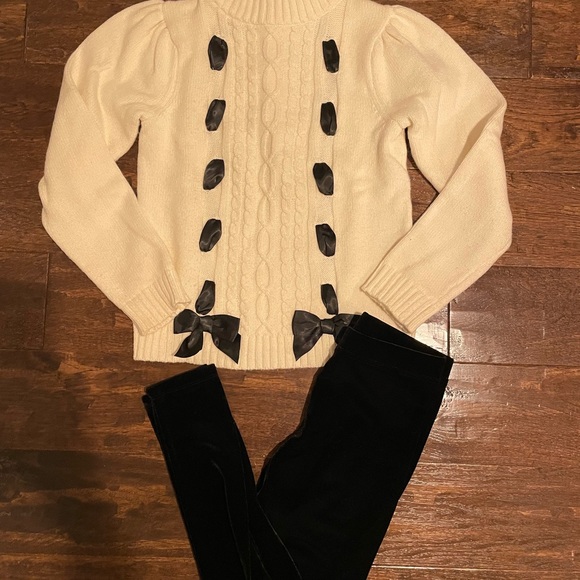 JCrew black velvet pants excellent condition.SweaterJanie&Jack listed separately - Picture 3 of 3